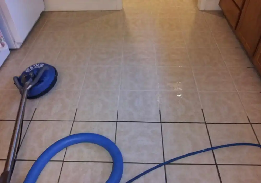 Eco-friendly tiled floor cleaning using Hydro-Force SX-15 hard surface tool