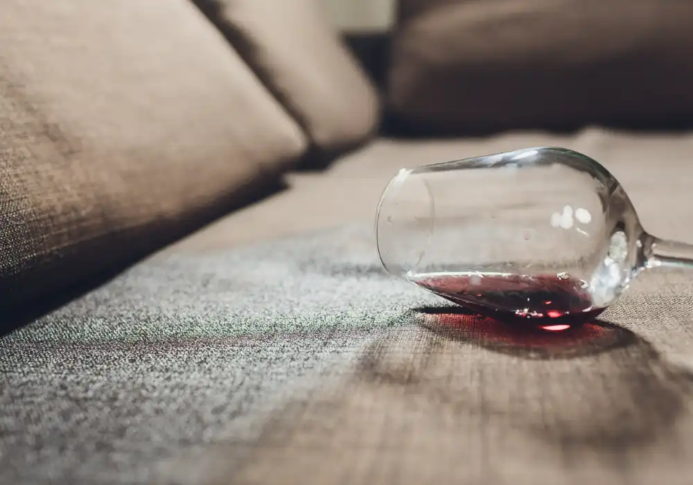 Upholstery cleaning specialist treating a sofa in a Swansea living room